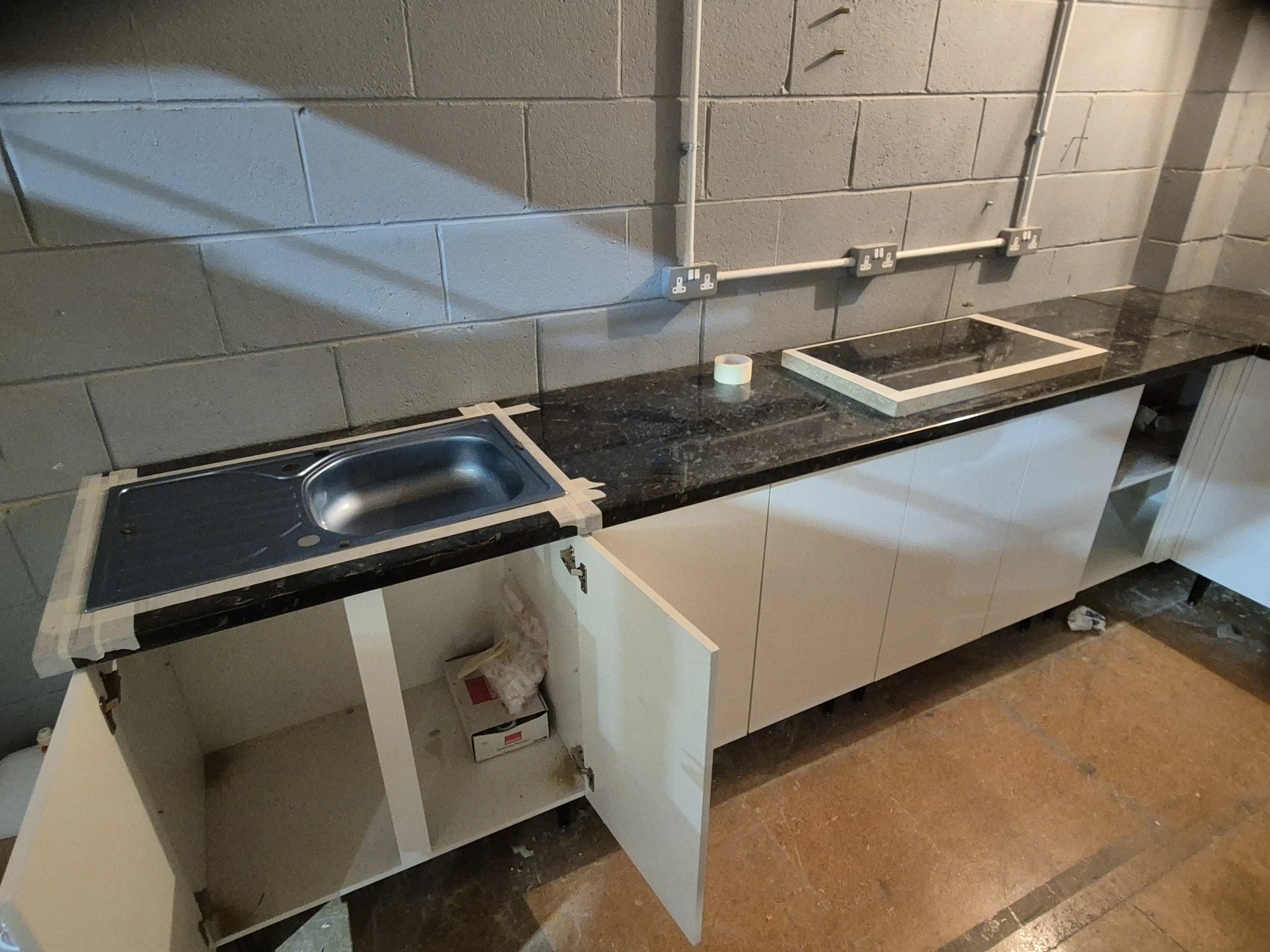 Canteen kitchen installation progress