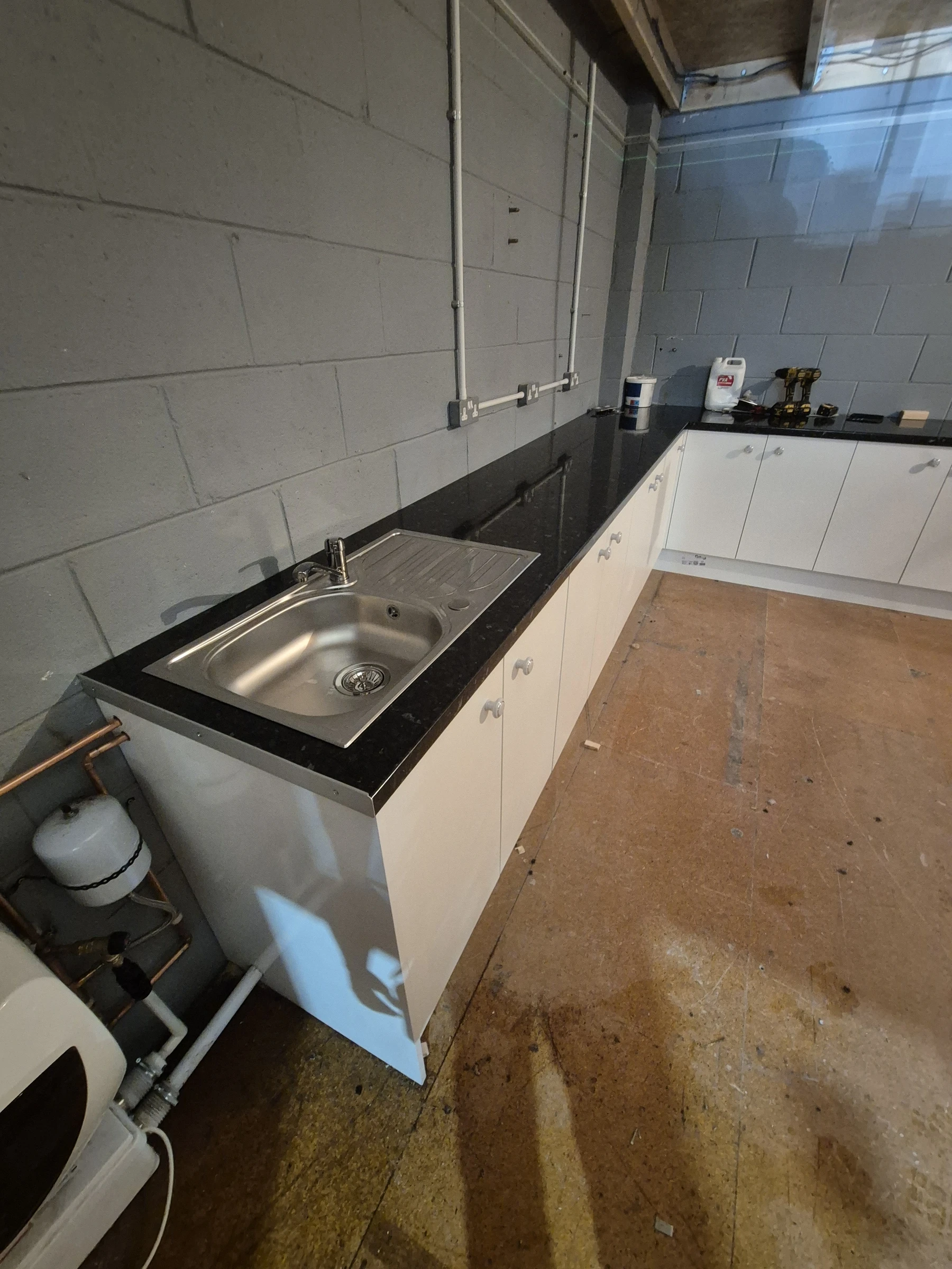 Canteen kitchen units and worktops
