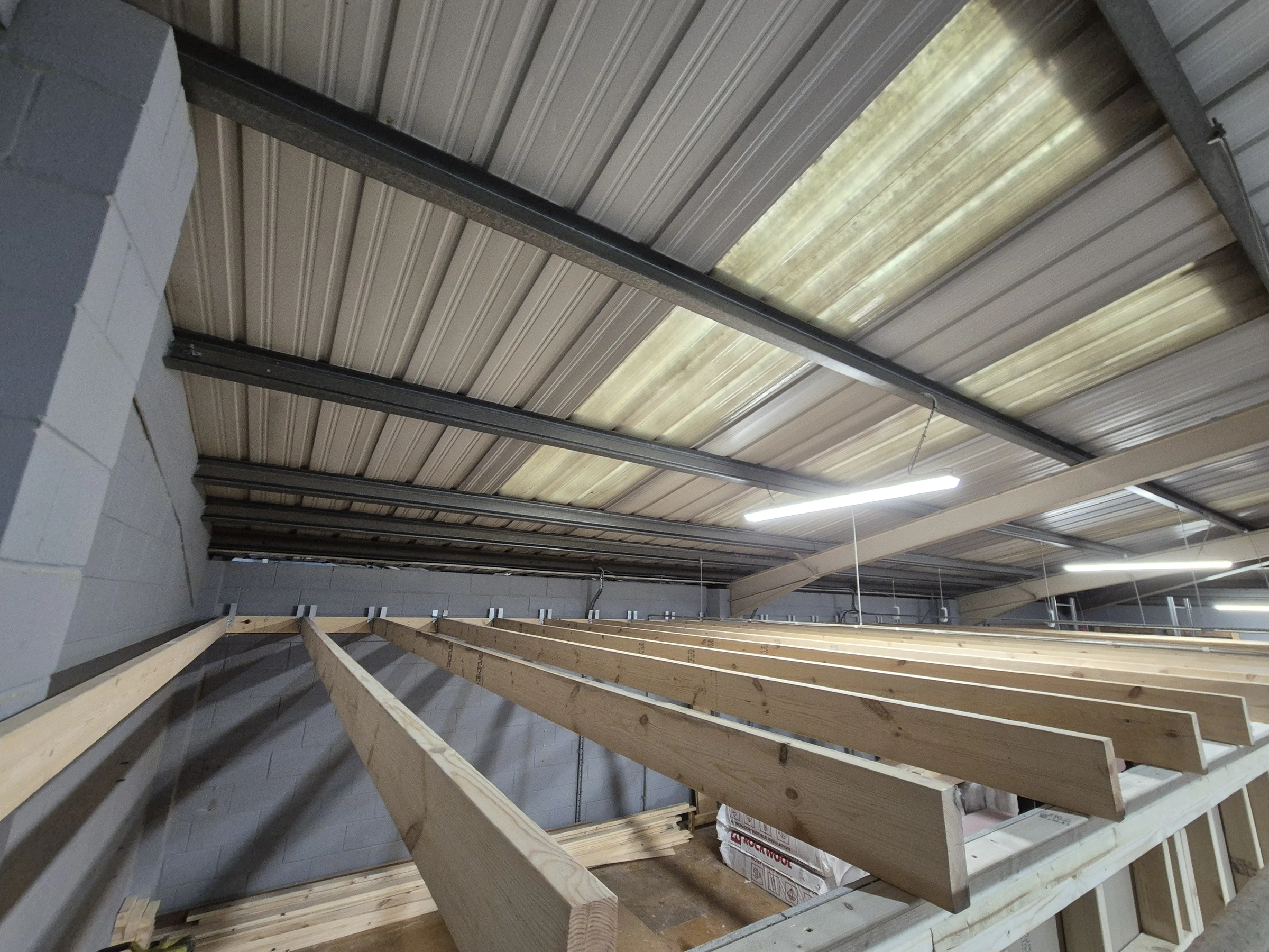 Overhead canteen roof framing