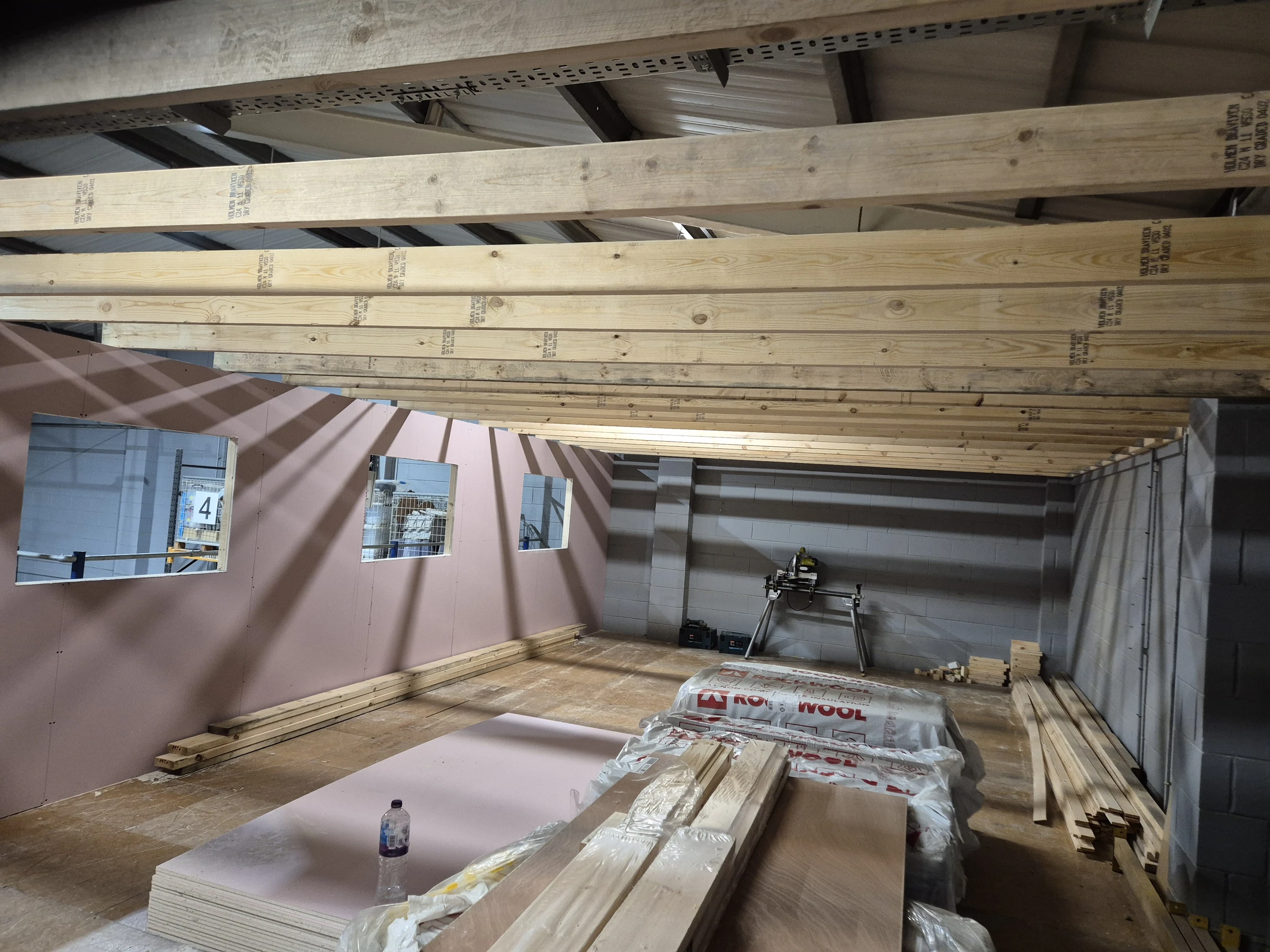 Canteen roof and boarding progress